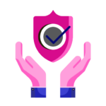 two hands with a shield and checkmark for general insurance coverage denten